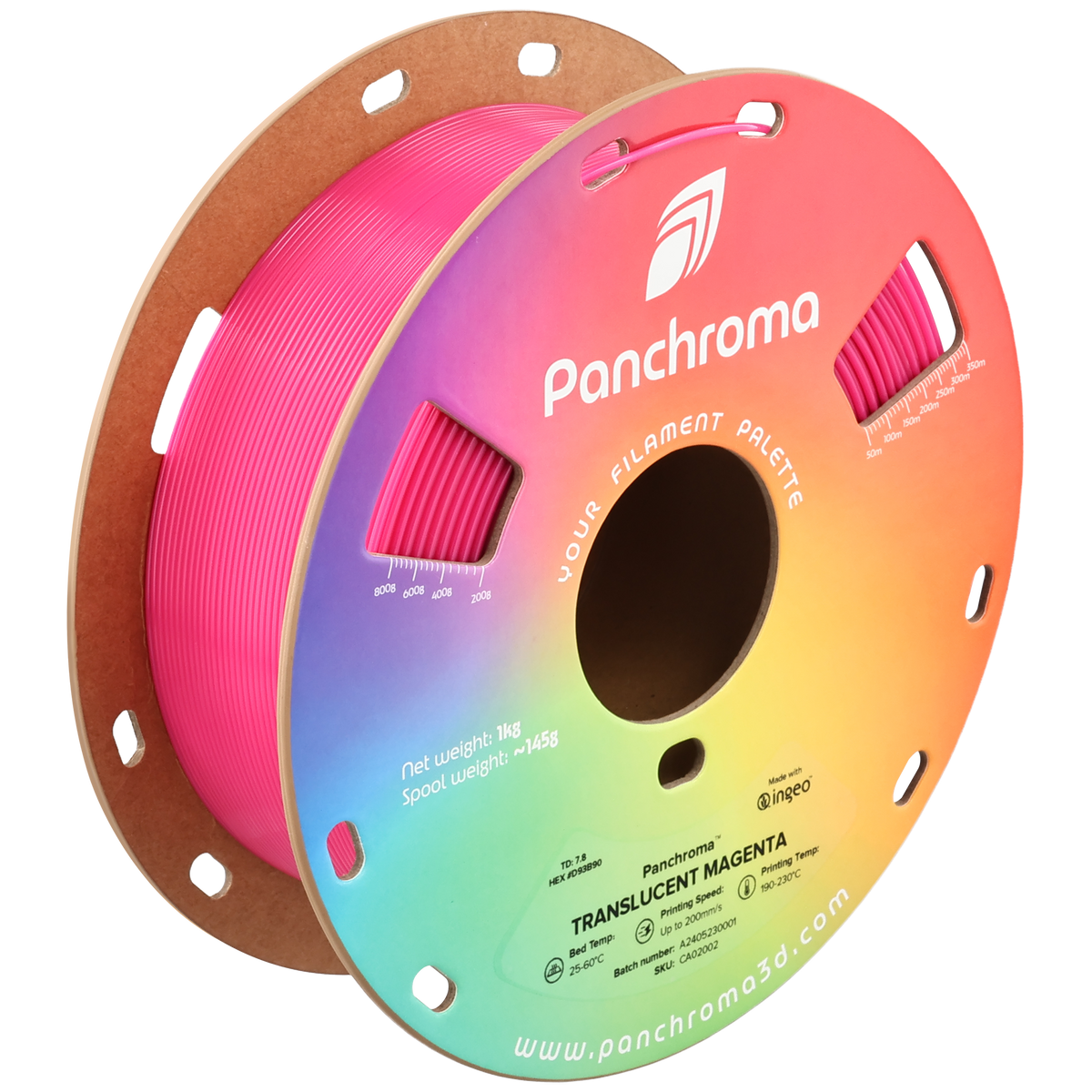 Panchroma Translucent PLA 1.75mm - Translucent Magenta